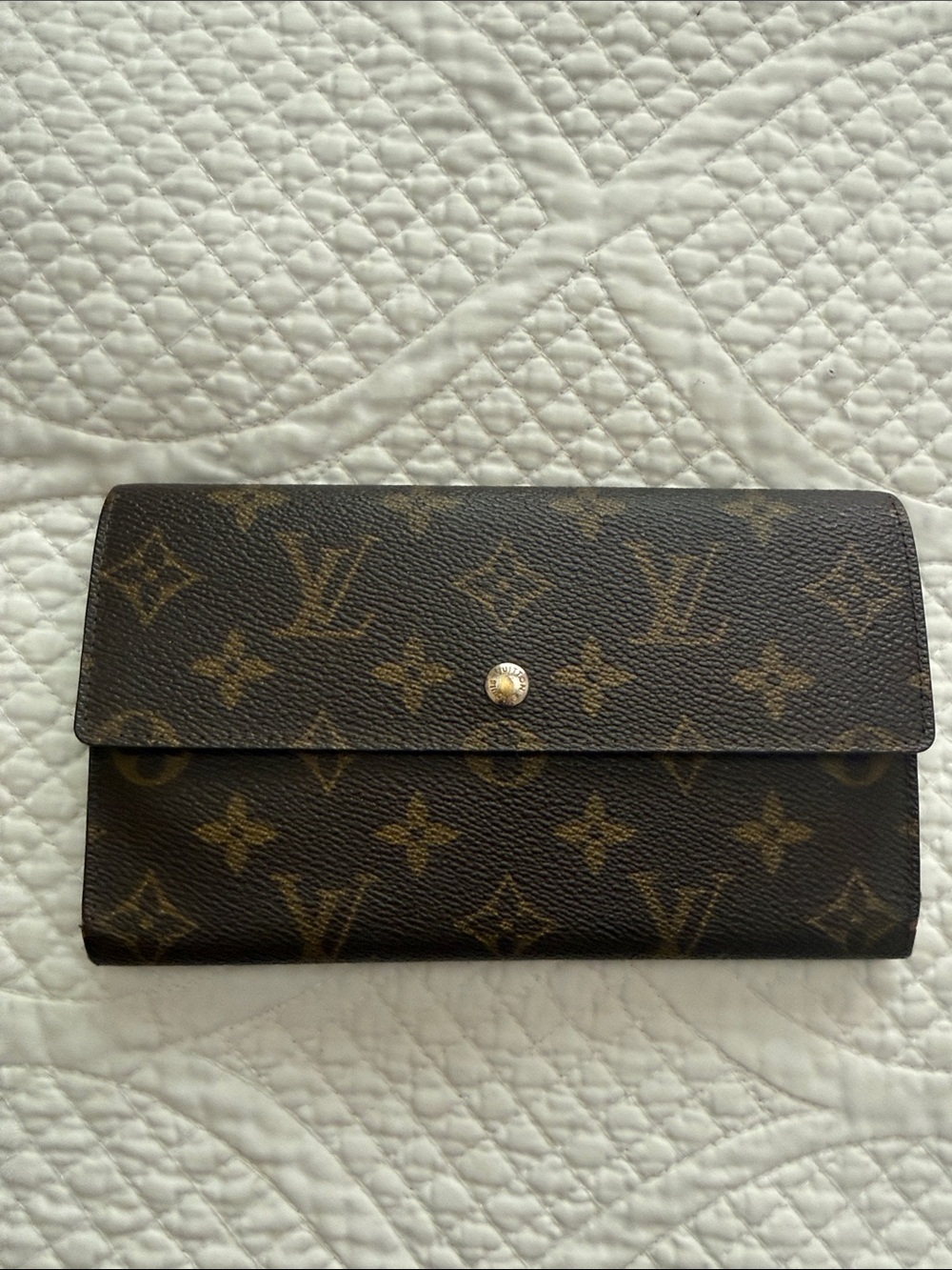 Louis Vuitton Monogram Continental Wallet in Dark Brown with Gold Hardware